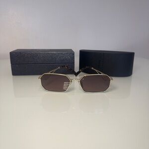 Prada Gold Frame Brown Lens Sunglasses
